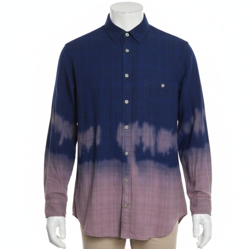 BP Mens Ombre Button Down Shirt Size M Dip‎ Dye Casual Modern Relaxed Style